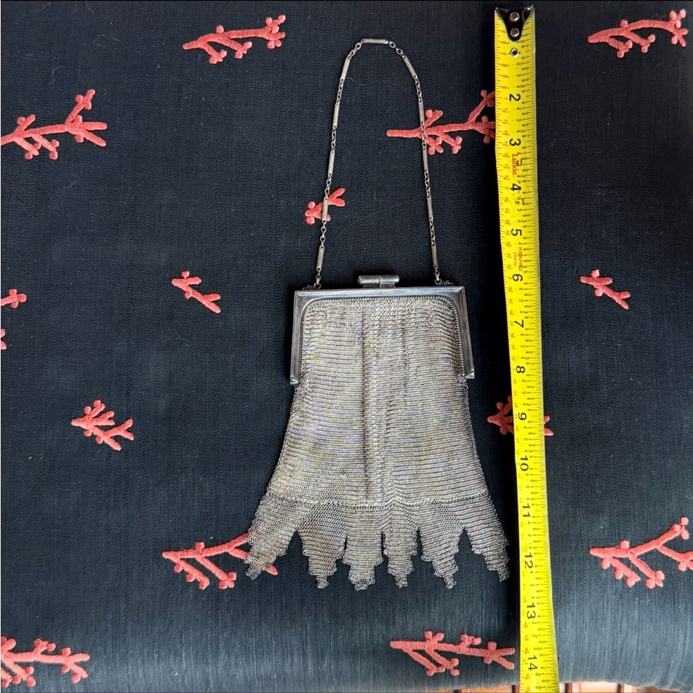 Vintage 925 Sterling Silver Mesh Fringe Evening Purse - Picture 6 of 13